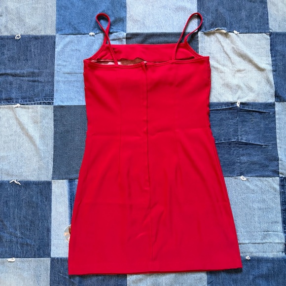 Byer Too! Vintage red mini dress cocktail party made in USA size 9 - Picture 5 of 13
